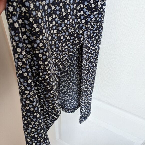 VINTAGE CALICO flowers maxi cut out skirt size S @K - Picture 3 of 9